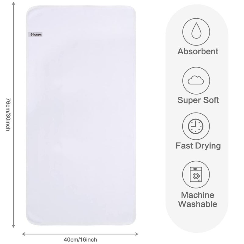 KinHwa Microfiber Hand Towels for Bathroom Soft and Absorbent Face Towels for Bath, Spa, Gym 16inch x 30inch (4, White, 16inch x 30inch) - Image 2